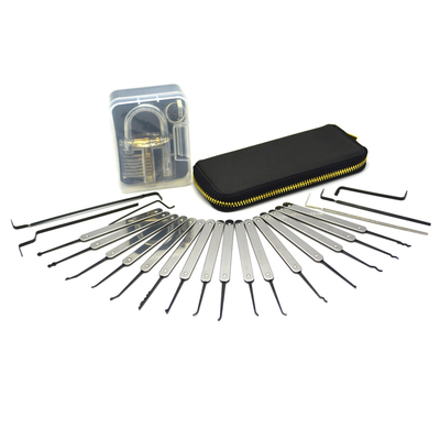 Buy Stainless Steel Locksmith Tools 22pcs Auto Lock Pick Set With Transparent Practice Padlock online manufacture