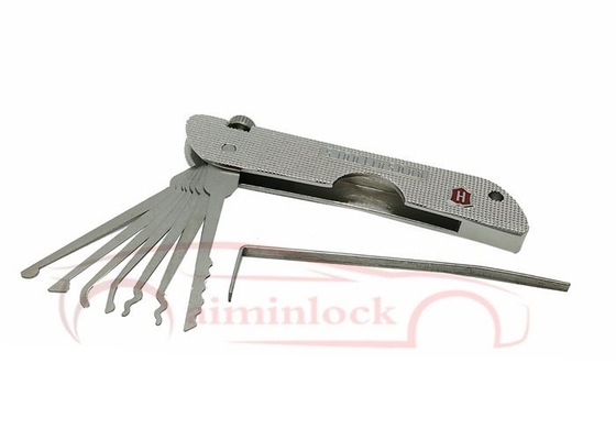 Buy Stainless Steel Foldable 7 in 1 Lock Picking Set Locksmith Tools (Silver） online manufacture