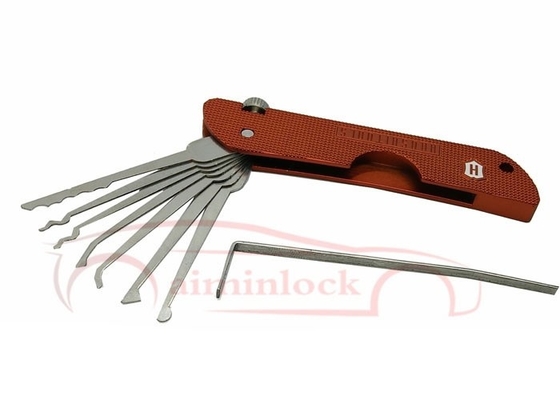 Buy High Quality Stainless Steel Foldable 7 in 1 Lock Picking Set Locksmith Tools (Red） online manufacture