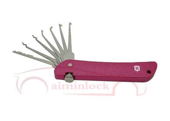 Buy Haoshi Fold Locksmith Tools Foldable 7 in 1 Lock Picking Set Locksmith Tools (Pink） online manufacture