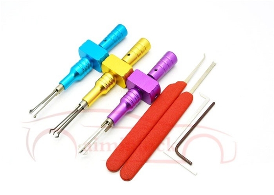 Gold Six-Piece Locksmith Tools Set with Adjustable Cross-Shaped Lock Picking Tools Weighs 140g